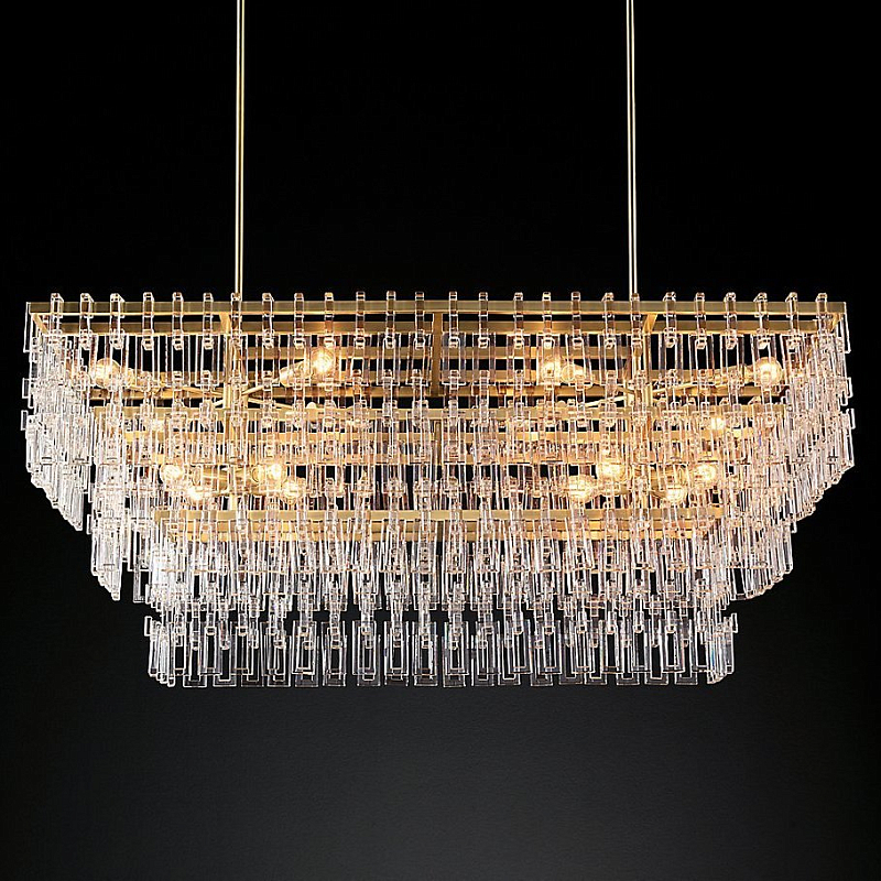 Люстра Marignan Linear Chandelier Прозрачное Стекло Золотой Люстра Marignan Linear Chandelier Прозрачное Стекло Золотой в Костроме | Loft Concept