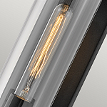 Настенный фонарь в индустриальном стиле с вытянутым цилиндрическим плафоном из прозрачного стекла и черным корпусом Hinkley варинант исполнения - 1 | Loft Concept в Костроме