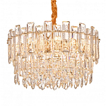 Круглая люстра с хрустальными подвесками на золотистом каркасе Gorgeous Crystal Light варинант исполнения - 3 | Loft Concept в Костроме