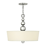 Люстра подвесная с белым тканевым цилиндрическим абажуром и декоративными шарами Hinkley варинант исполнения - 2 | Loft Concept в Костроме