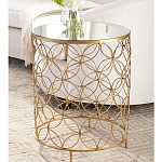 Приставной стол золотой с зеркальной столешницей Golden Symphony варинант исполнения - 2 | Loft Concept в Костроме