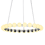 Люстра светодиодная кольцевая с круглыми плафонами белого цвета PEARLS Suspension 48 варинант исполнения - 1 | Loft Concept в Костроме