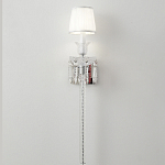 Бра с белым текстильным абажуром и хрустальными подвесками с декоративной кисточкой Lustre Reverie варинант исполнения - 6 | Loft Concept в Костроме
