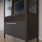 Витрина Primo со стеклянными фасадами и буфетом шпон Темный орех варинант исполнения - 7 | Loft Concept в Костроме