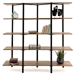 Стеллаж из массива дуба и стали Robson Rack Industrisal Metal Rust варинант исполнения - 3 | Loft Concept в Костроме