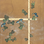 Обои ручная роспись Morning Glory Original colourway on gold metallic silk варинант исполнения - 1 | Loft Concept в Костроме