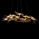 Люстра подвесная с прозрачными стеклянными птичками на ветвях Диаметр 100 см Serip Voa варинант исполнения - 7 | Loft Concept в Костроме