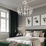 Люстра подвесная из металла с хрустальными подвесками прозрачного цвета Quasar 41 варинант исполнения - 13 | Loft Concept в Костроме