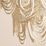 Двухъярусная круглая люстра волнистой формы украшенная белыми бусами Azure Beads Chandelier варинант исполнения - 2 | Loft Concept в Костроме