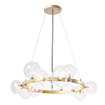 Люстра круглая подвесная с 15-ю прозрачными шарообразными плафонами из стекла Iona chandelier варинант исполнения - 1 | Loft Concept в Костроме