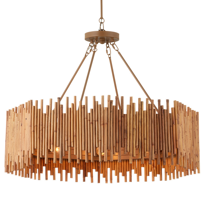 Люстра с абажуром из ротанга Wicker Furniture Бежевый в Костроме | Loft Concept 