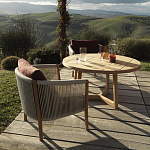 Дизайнерское уличное кресло из массива дерева с веревочной спинкой BOBOLI Armchair варинант исполнения - 2 | Loft Concept в Костроме