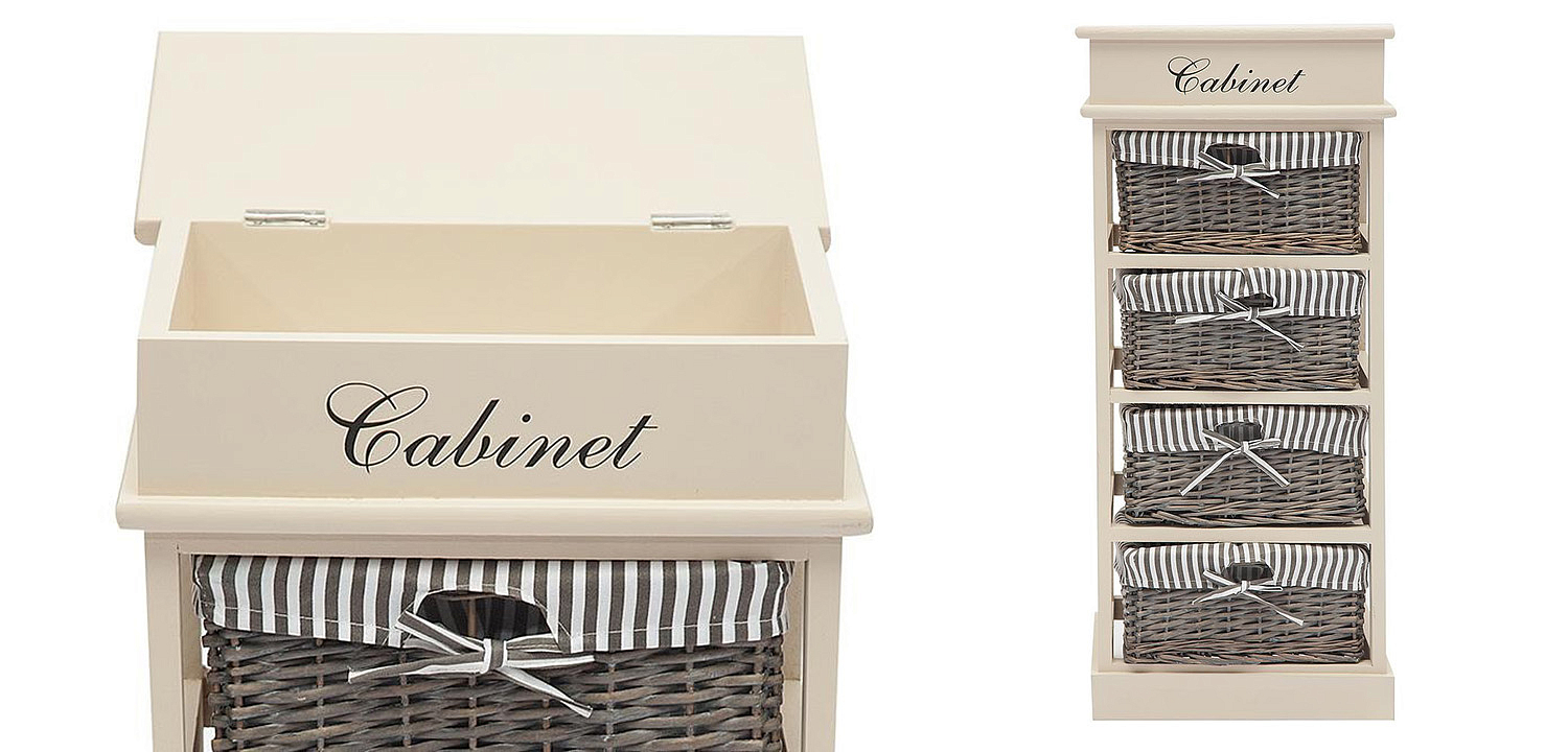 Тумба с 4 корзинами Provence Butter White 4 Boxes - Loft-Concept в Костроме