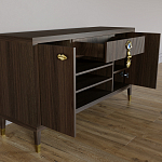 Комод-буфет Elsa Dreams Walnut с открытыми полками   варинант исполнения - 1 | Loft Concept в Костроме