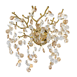 Бра золотого цвета с ветвями и прозрачными хрустальнымих подвесками Droplet Chandelier варинант исполнения - 1 | Loft Concept в Костроме