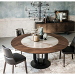 Обеденный стол круглый на чёрном фигурном основании Bosnia dinning table  варинант исполнения - 3 | Loft Concept в Костроме