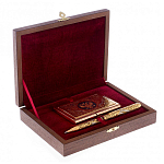 Набор из ручки шариковой металлической и карманной визитницы с гравировкой Герба России Metal Pens варинант исполнения - 2 | Loft Concept в Костроме