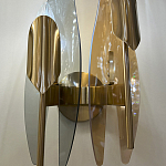 Бра с двумя плафонами дымчатого и янтарного цвета Vertical Glass варинант исполнения - 3 | Loft Concept в Костроме