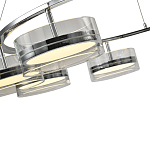 Люстра светодиодная с 8-ю прозрачными плафонами цилиндрической формы из акрила и стекла с пультом для регулировки света Glass Lamp Chromium варинант исполнения - 1 | Loft Concept в Костроме