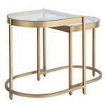 Комплект из 2-х приставных столиков на металлическом основании цвета латунь Ambassador варинант исполнения - 1 | Loft Concept в Костроме