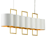 Люстра прямоугольная с белыми цилиндрическими абажурами White Ribbon варинант исполнения - 6 | Loft Concept в Костроме