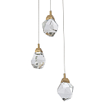 Подвесной светильник с 3-мя хрустальными плафонами Esme Crystal Brass Trio Hanging lamp варинант исполнения - 1 | Loft Concept в Костроме