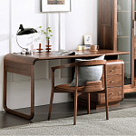 Стол рабочий округлой формы с 3-мя ящиками  Working Moonnut Table варинант исполнения - 8 | Loft Concept в Костроме