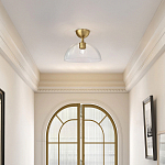 Потолочный светильник с широким полусферическим плафоном из прозрачного стекла Alora Mood варинант исполнения - 7 | Loft Concept в Костроме