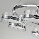 Люстра светодиодная с 8-ю прозрачными плафонами цилиндрической формы из акрила и стекла с пультом для регулировки света Glass Lamp Chromium варинант исполнения - 3 | Loft Concept в Костроме