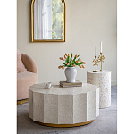 Стол кофейный с отделкой раковинами устриц Coastal Charm варинант исполнения - 4 | Loft Concept в Костроме