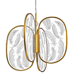 Люстра с гравировкой на акриловых плафонах Gravyura Bronze D 50 см варинант исполнения - 1 | Loft Concept в Костроме