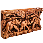 Панно из дерева слоны Panel With Animals варинант исполнения - 2 | Loft Concept в Костроме