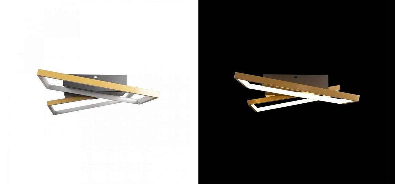 Потолочный светильник Black square and rectangle Gold Потолочный светильник Black square and rectangle Gold - Loft-Concept в Костроме