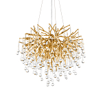 Люстра подвесная с прозрачными стеклянными подвесками в форме капель Диаметр 60 см Droplet Chandelier варинант исполнения - 8 | Loft Concept в Костроме