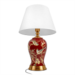 Настольная лампа бордовая с изображением птиц Slip Away варинант исполнения - 3 | Loft Concept в Костроме