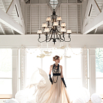 Люстра бронзового цвета с бежевыми абажурами из органзы в классическом стиле Hinkley варинант исполнения - 3 | Loft Concept в Костроме