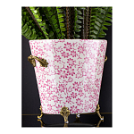 Кашпо из белого фарфора с розовым цветочным орнаментом Eden Garden варинант исполнения - 5 | Loft Concept в Костроме