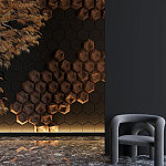 Гипсовая 3D панель с принтографией PM-41 варинант исполнения - 5 | Loft Concept в Костроме