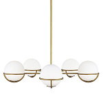 Люстра с 5-ю белыми шарообразными плафонами в сферические каркасах Feiss варинант исполнения - 1 | Loft Concept в Костроме