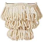 Настенный светильник с подвесками из деревянных бусин молочного цвета Wooden Beads Wall Lamp варинант исполнения - 1 | Loft Concept в Костроме