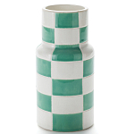 Ваза из фаянса Brighter than the Stars с шахматным принтом бирюзового цвета  варинант исполнения - 1 | Loft Concept в Костроме