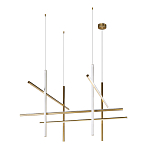 Люстра с 8-ю пересекающимися цилиндрическими плафонами на тонких тросах Trumpet tube варинант исполнения - 2 | Loft Concept в Костроме