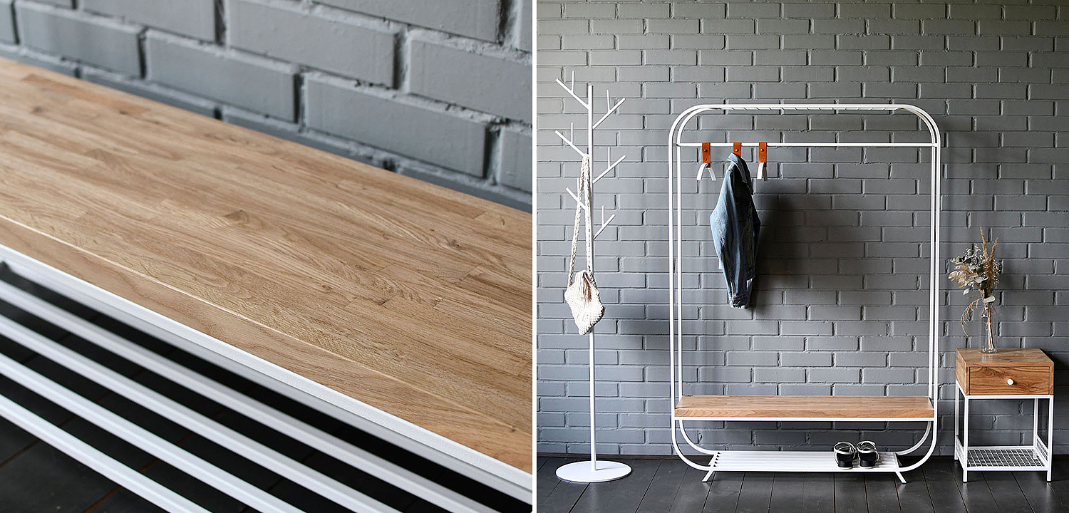 Рейл Jethro Industrial Metal Rust Clothes Rail Рейл Jethro Industrial Metal Rust Clothes Rail - Loft-Concept в Костроме