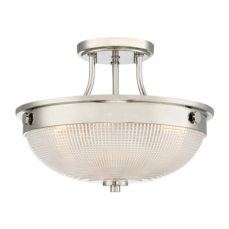 Потолочный светильник со стеклянным плафоном в виде купола Quoizel Серебряный Бронза Прозрачное Стекло Латунь в Костроме | Loft Concept 