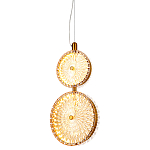  Подвесной светильник с плафонами из рельефного стекла Peony Glass Bronze Two варинант исполнения - 1 | Loft Concept в Костроме