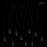 Подвесной светильник черными плафонами на длинных пересекающихся тросах Construction варинант исполнения - 8 | Loft Concept в Костроме