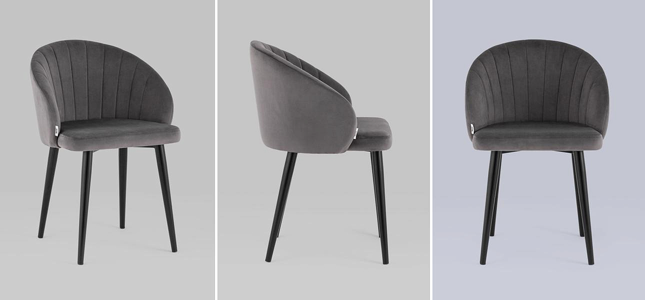 Стул Balsari Chair Серый Велюр Стул Balsari Chair Серый Велюр - Loft-Concept в Костроме