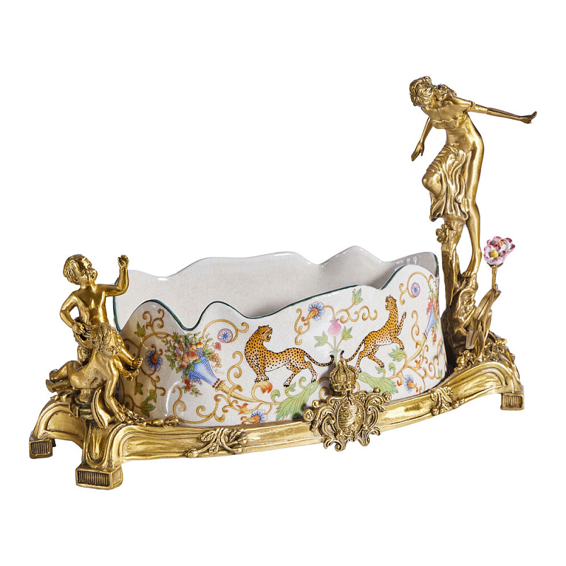 Чаша фарфоровая с ангелами Porcelain Angels of Paradise Мульти Бронза в Костроме | Loft Concept 