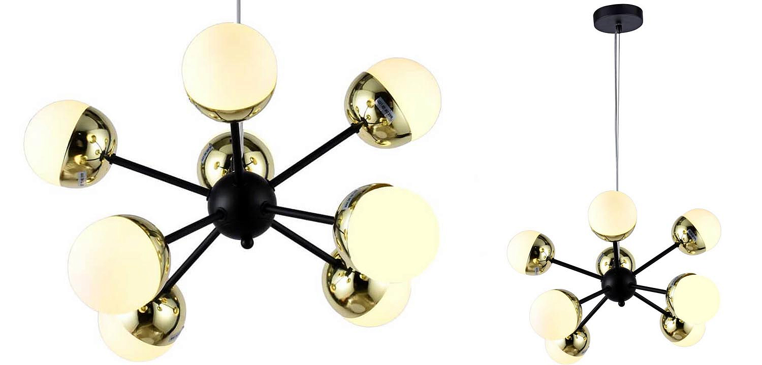 Люстра Sputnik White and Gold Globe Chandelier 8 Люстра Sputnik White and Gold Globe Chandelier 8 - Loft-Concept в Костроме