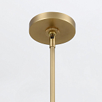 Подвесной светильник линейный латунного цвета в кожаном коричневом чехле и декоративными ремешками Alora варинант исполнения - 5 | Loft Concept в Костроме